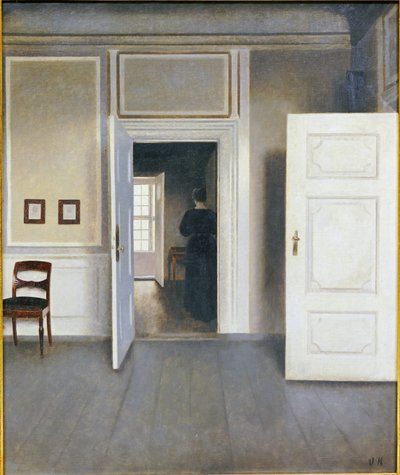 Žena v interiéru, Strandgrade 30, 1901 od Vilhelm Hammershoi