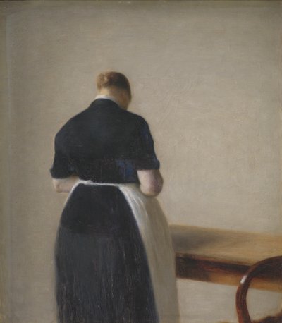 Žena při pohledu zezadu od Vilhelm Hammershoi