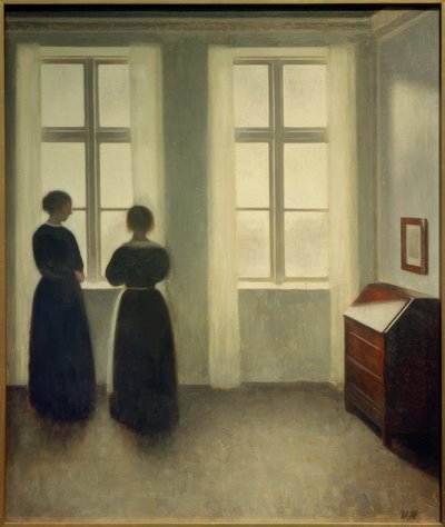 Dvě ženy u okna od Vilhelm Hammershoi