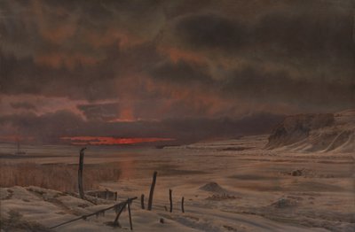 Zimní večer dánského fjordu od Vilhelm Kyhn