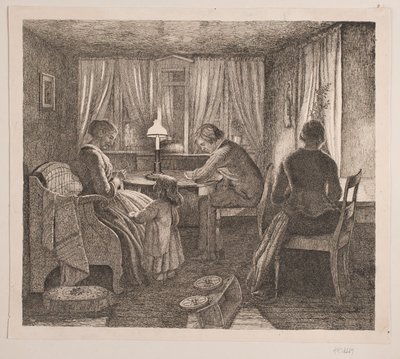Interiér s rodinou umělce od Vilhelm Kyhn