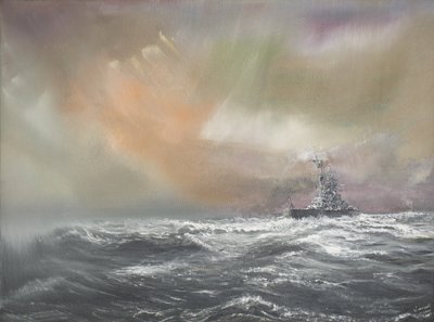 Bismarck signály Prinz Eugen 0959 hodin 24051941, 2007, (olej na plátně) od Vincent Alexander Booth