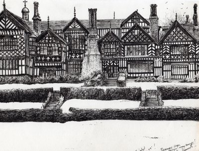 Bramall Hall Bramhall, 2004, (inkoust na papíře) od Vincent Alexander Booth