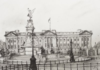 Buckinghamský palác, Londýn, 2006, (inkoust na papíře) od Vincent Alexander Booth
