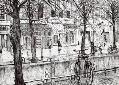 Harlingen Holandsko, 2005, (inkoust na papíře) od Vincent Alexander Booth