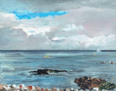 Howth Ireland, 2001, (akryl na plátně) od Vincent Alexander Booth