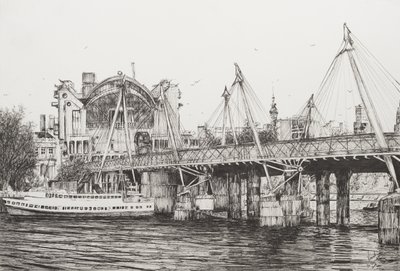 Hungerford Bridge London, 2006, (inkoust na papíře) od Vincent Alexander Booth
