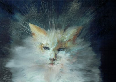 Monty fluffball, 2015, (olej na plátně) od Vincent Alexander Booth