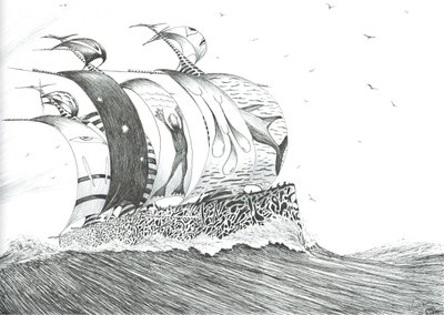 Storm Creators Cape Henlopen, 2024 (tuš a tužka na papíře) od Vincent Alexander Booth