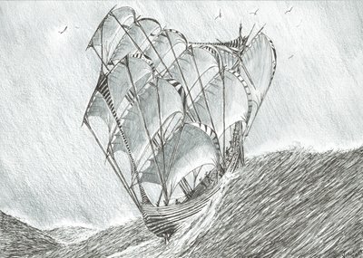Storm Creators Korálové moře, 2017, (tuš na papíře) od Vincent Alexander Booth