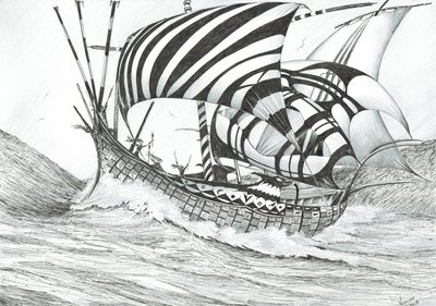 Storm Creators Ionian Sea, 2017, (inkoust na papíře) od Vincent Alexander Booth