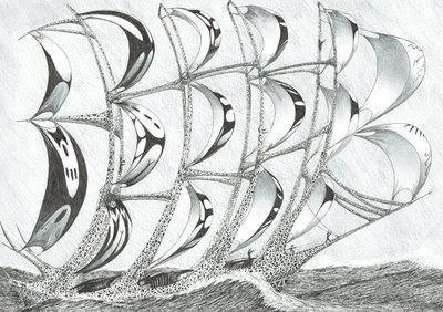Storm Creators Laccadive Sea, 2017, (inkoust na papíře) od Vincent Alexander Booth