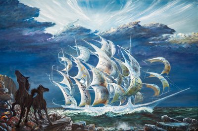Storm Creators Lake Turkana, 2024 (olej na plátně) od Vincent Alexander Booth