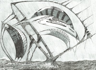 Storm Creators Laptev Sea, 2017, (inkoust na papíře) od Vincent Alexander Booth