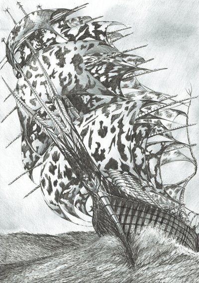 Storm Creators Severní moře, 2017, (tuš na papíře) od Vincent Alexander Booth