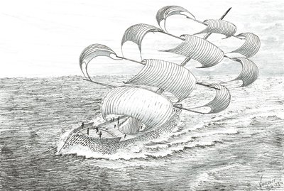 Storm Creators Yathkyed, 2023 (tuš a tužka na papíře) od Vincent Alexander Booth