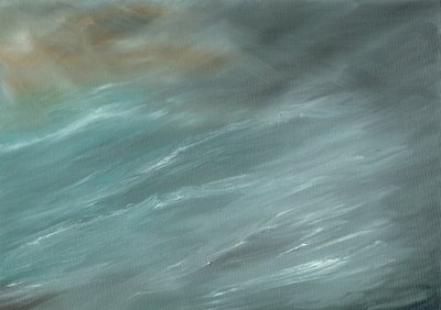 Bouře v hlubokém oceánu, 2017, ( olej na plátně) od Vincent Alexander Booth