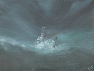 USS Warrington ztracená v hurikánu u Baham 13. září 1944, 2019 od Vincent Alexander Booth