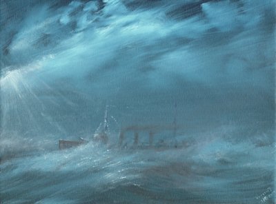 Americký torpédoborec v bouři na moři 1917, 2019 od Vincent Alexander Booth