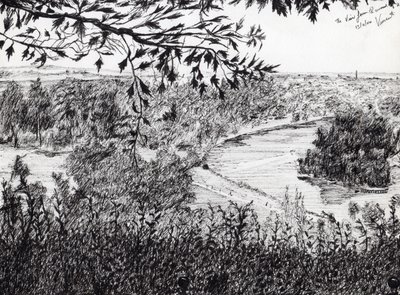 Pohled z Richmond Hill London, 2004, (inkoust na papíře) od Vincent Alexander Booth