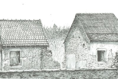 dům poblíž francouzsko-švýcarských hranic, 2008; (inkoust na papíře) od Vincent Alexander Booth