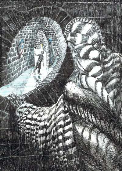 strana 27, Zámek v lese Findhorn, 2006, (tuš na papíře) od Vincent Alexander Booth