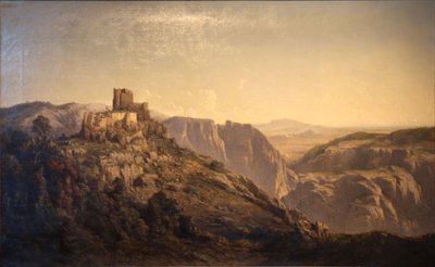 Panoramatický výhled na kopce ze zámku Evenos nedaleko Toulonu od Vincent Courdouan