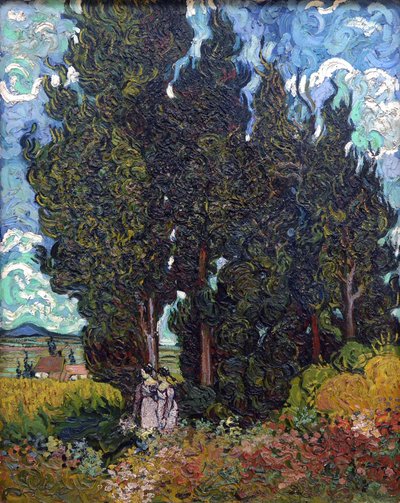 Cypřiše se dvěma postavami, 1889-1890. od Vincent van Gogh