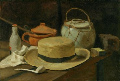 Zátiší se žlutým slaměným kloboukem, 1881 nebo 1885. od Vincent van Gogh