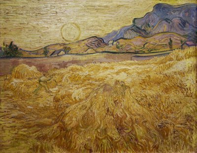 Pšeničné pole se ženou a sluncem, 1889. od Vincent van Gogh