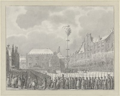 Zrušení městského vlastnictví na náměstí Grote Markt v Haarlemu, 1795 od Vincent Jansz. van der Vinne