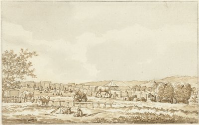 Armádní tábor na Droogbergu v Overveen, 19. září 1787 od Vincent Jansz. van der Vinne
