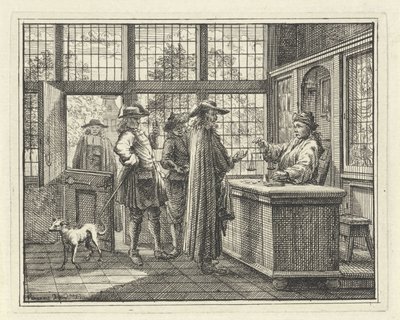 Interiér se zlatou stupnicí a zákazníky od Vincent Laurensz. van der Vinne (II)