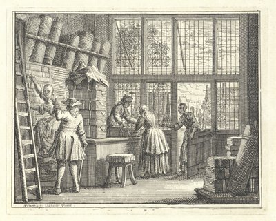 Interiér obchodu s látkami od Vincent Laurensz. van der Vinne (II)