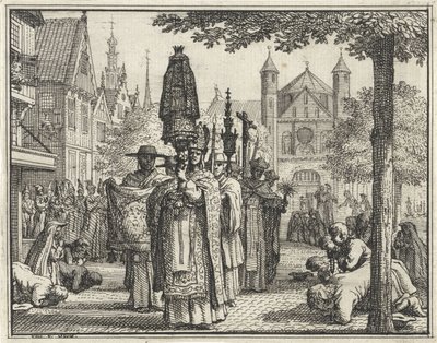 Průvod se sochou ulicí od Vincent Laurensz. van der Vinne (II)