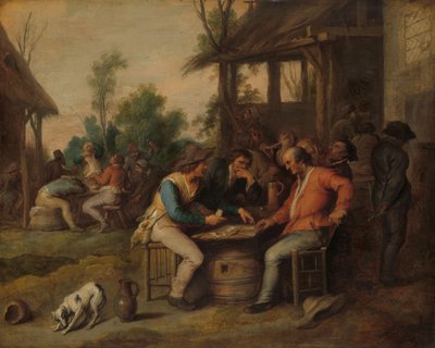 Dva muži u karet mimo venkovskou hospodu od Vincent Malò (II) (attributed to)