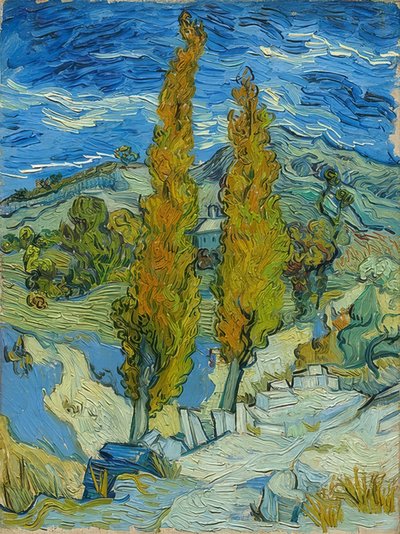 Topoly v Saint-Rémy. 1889 od Vincent van Gogh