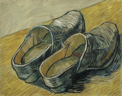 Pár kožených dřeváků. 1889 od Vincent van Gogh