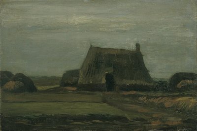 Farma s hromádkami rašeliny od Vincent van Gogh