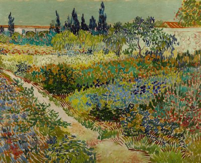 Nizozemsky: Tuin te Arles Kvetoucí zahrada s cestou od Vincent van Gogh