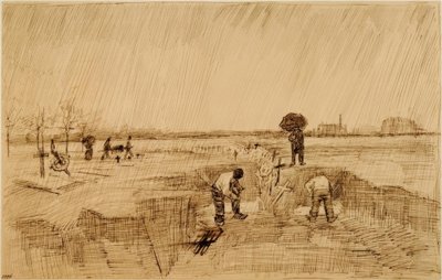 Hřbitov v dešti od Vincent van Gogh