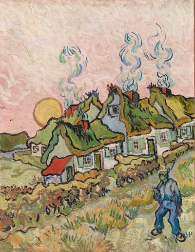 Domy a postava od Vincent van Gogh