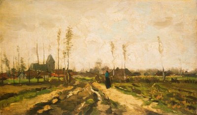 Krajina s kostelem a domy od Vincent van Gogh