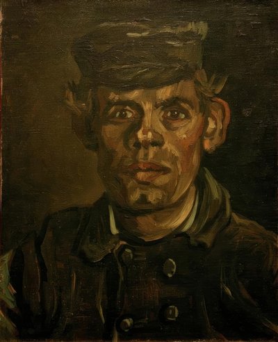 Portrét mladého farmáře s deštníkovou čepicí od Vincent van Gogh