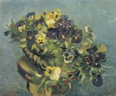 "Pot de macešky sur une petite table" (Košík macešek na malém stolku) Obraz Vincenta van Gogha (1853-1890) 1887 Rozměr 46x55,5 cm Muzeum Van Gogha, Amsterdam od Vincent van Gogh