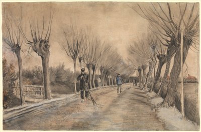 Road in Etten, 1881 (křída, tužka, pastel, wc, pero a hnědý inkoust) od Vincent van Gogh