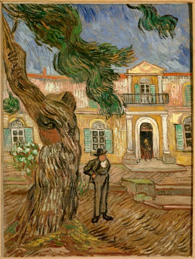 Nemocnice Saint Paul v Saint Remy de Provence (Saint-Remy-de-Provence). Obraz Vincenta van Gogha (1853-1890) 1889 Sun. 0,63x0,48m. Paříž, musee d