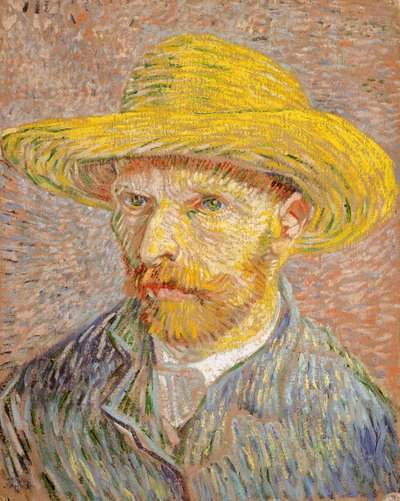 Autoportrét se slaměným kloboukem avers: Škrabka na brambory, 1887. od Vincent van Gogh