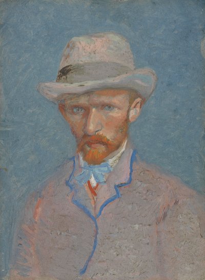 Autoportrét s šedým plstěným kloboukem od Vincent van Gogh