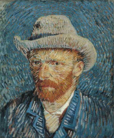 Autoportrét s plstěným kloboukem, 1887-88 od Vincent van Gogh
